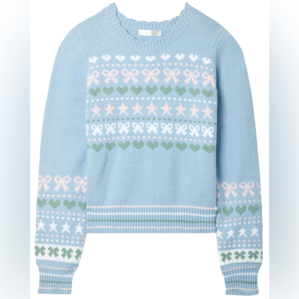 LoveshackFancy Zaheer pullover blue skies